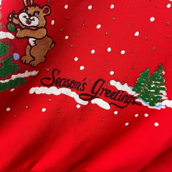 Vintage Christmas Sweatshirt Seasons Greetings - Picture 3 of 11